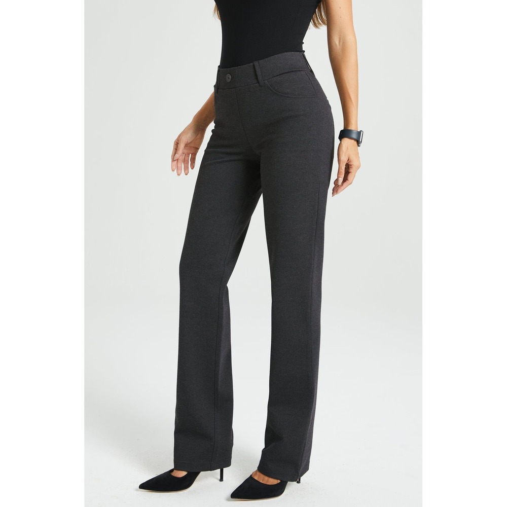 (A8) Betabrand 7-Pocket Straight Leg Dress Pant Yoga Charcoal Gray XXL 16 18